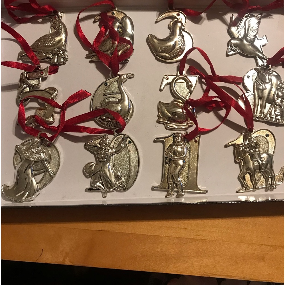 Vintage, 12 days of Christmas ornaments